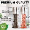 2 Pcs Salt & Pepper Grinder with Glass Body and Stainless Steel Grinder 180ml