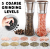 2 Pcs Salt & Pepper Grinder with Glass Body and Stainless Steel Grinder 180ml