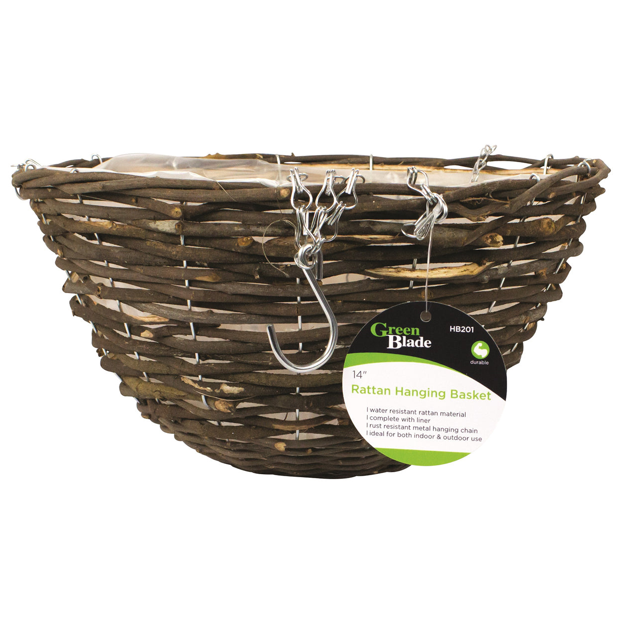 Rattan Rope Natural Wicker Hanging Baskets 12