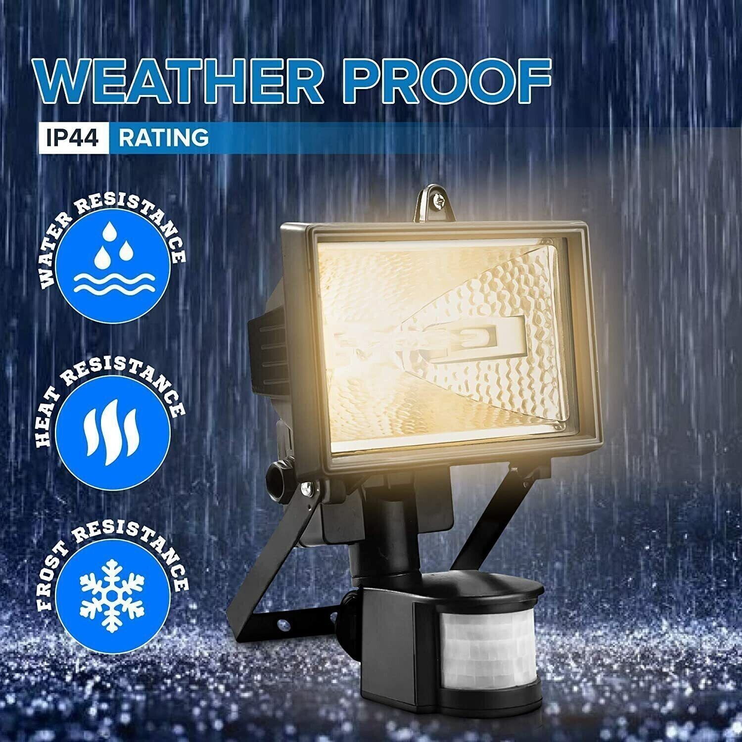 120W/400W PIR Motion Sensor Floodlight Security Outdoor Garden Halogen Lighting