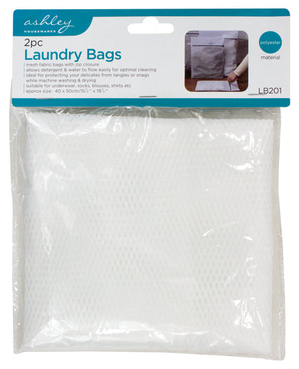 2pc Washing Machine Mesh Net Bags Laundry Bag Large Wash Bags Reusable with Zip