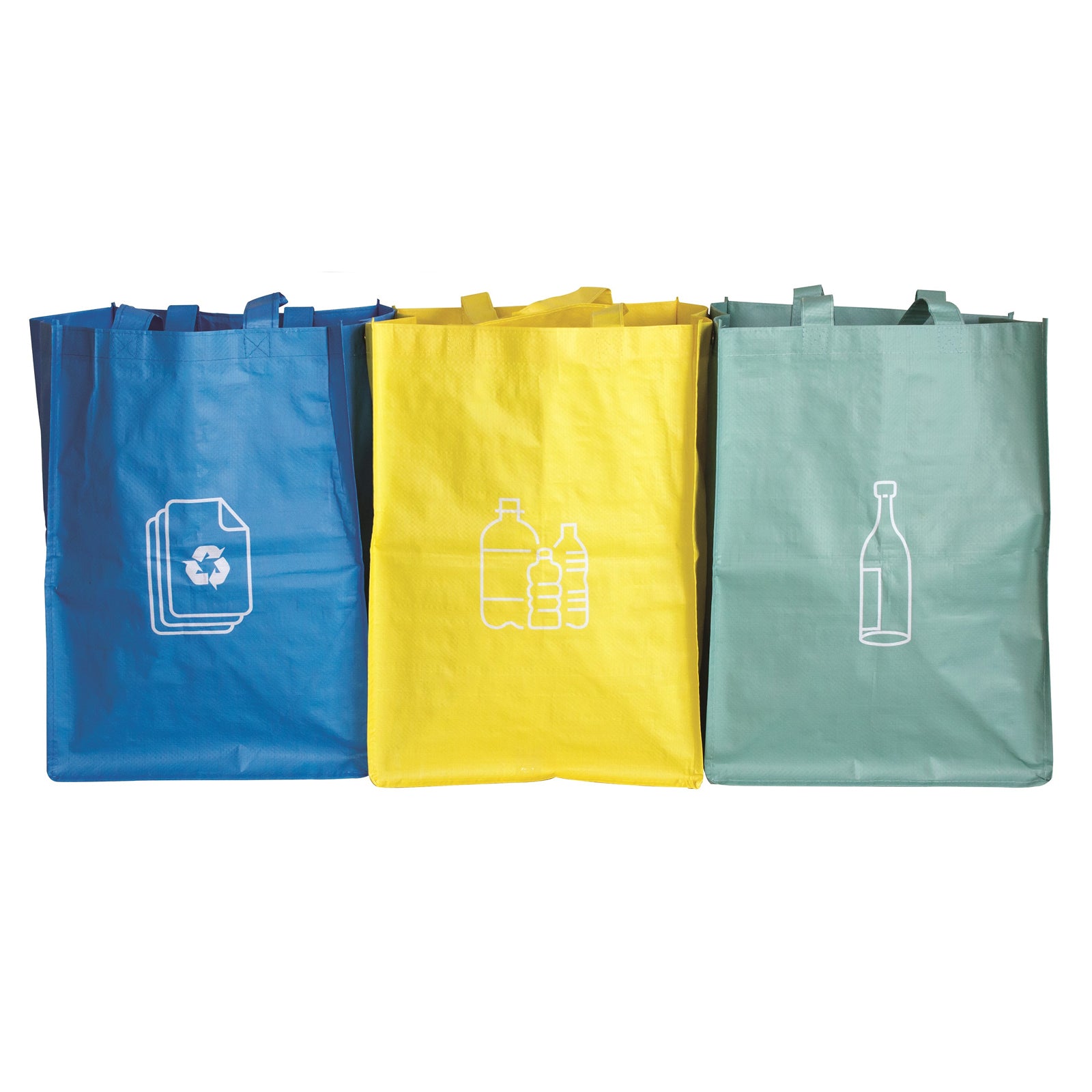 3Pcs Colour Recycling Bin Bags Reusable Paper Plastic Glass Storage Kitchen Set