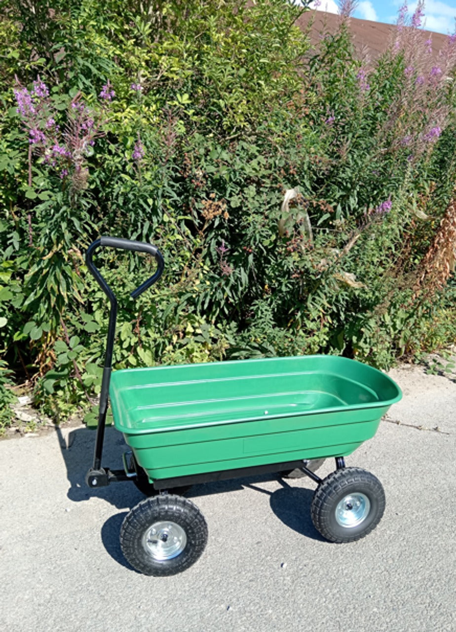 60L Tipping Garden Cart 250kgs Wheelbarrow Dump Trolley Utility Truck Trailer