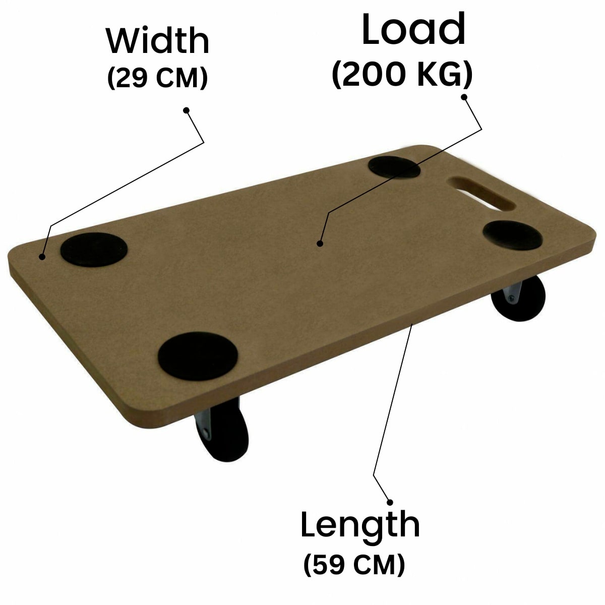 200kg Wheeled Platform Dolly Furniture Mover Transport Roller Trolley Castor