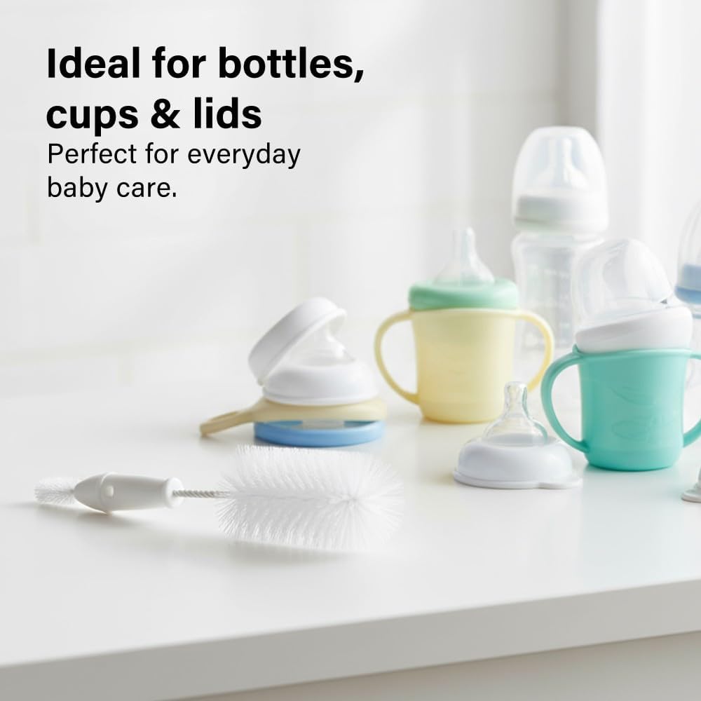 2 In 1 Bottle And Teat Brush With Soft Nylon Bristles And Non Slip Handle