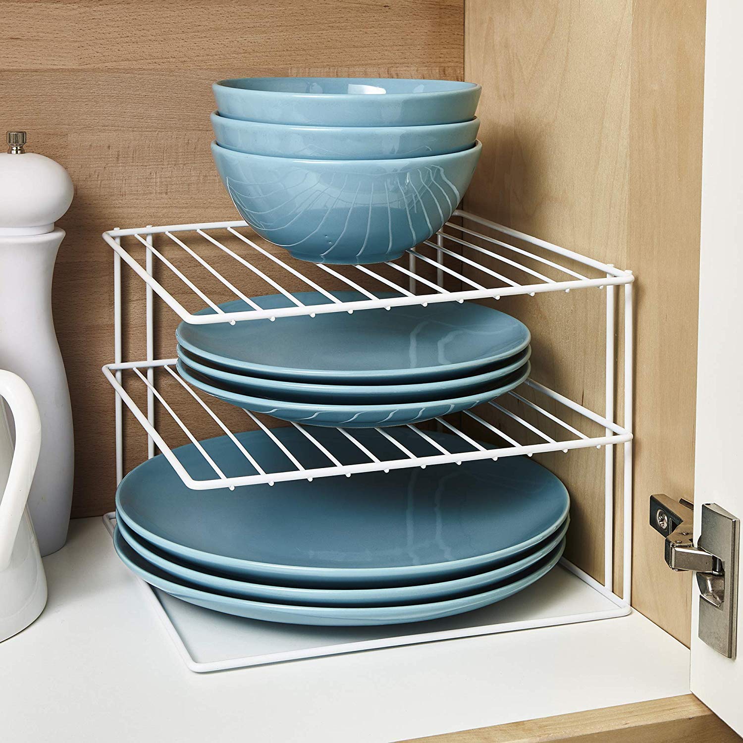 3 Tier Kitchen Corner Shelf Storage Rack Organiser Metal Wire Plate Cupboard Tid