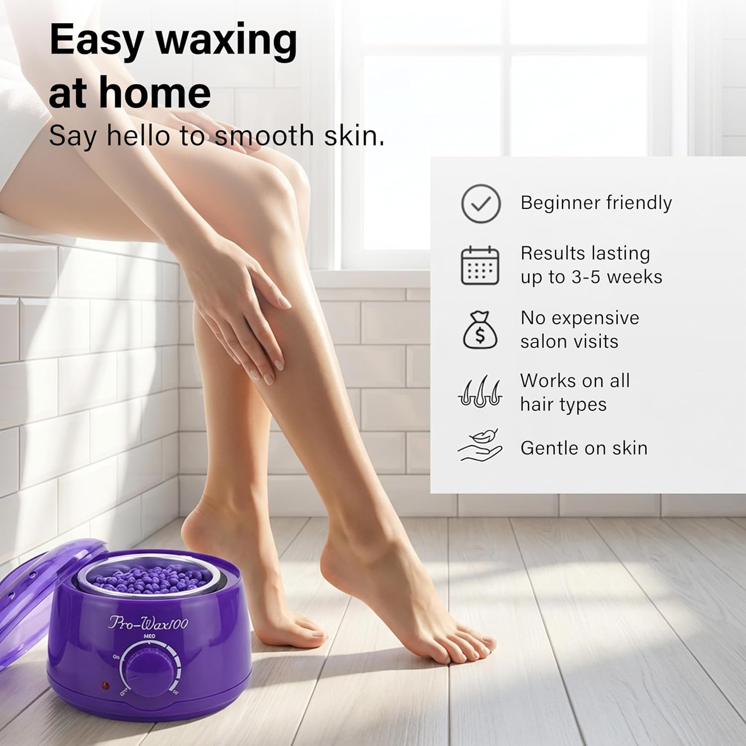 Professional Waxing Kit Hair Removal Waxing Beads Warmer Heater Pot Machine