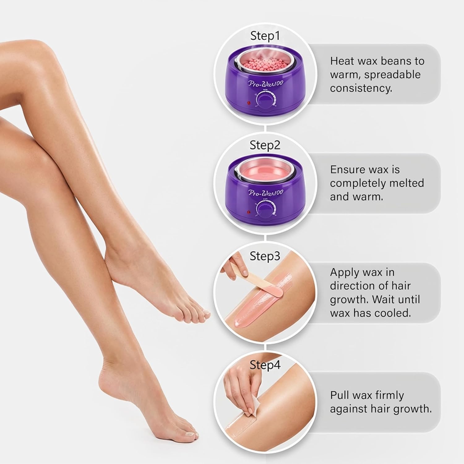 Professional Waxing Kit Hair Removal Waxing Beads Warmer Heater Pot Machine