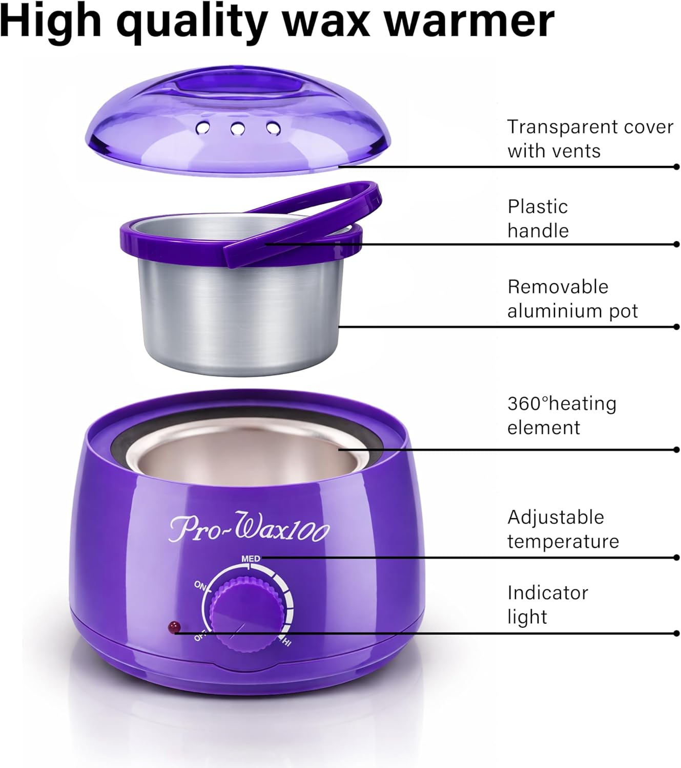 Professional Waxing Kit Hair Removal Waxing Beads Warmer Heater Pot Machine