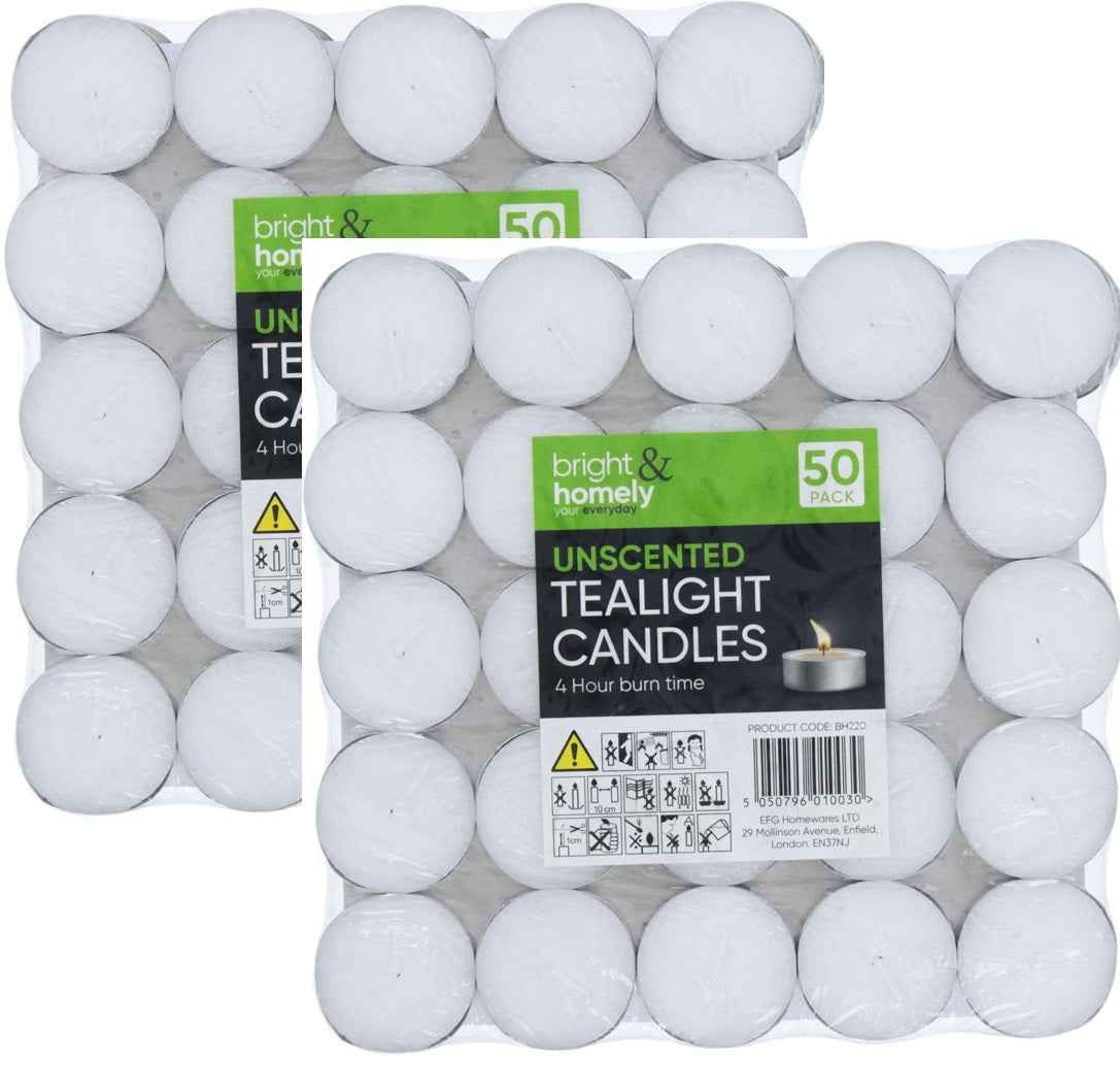 50/100 Pack 4 Hour Burning Tea lights Night Bag Oil Wax Burners Candles Party