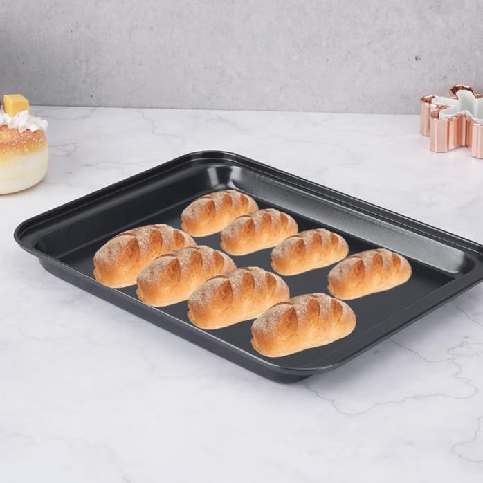 3 Pieces Non Stick Baking Roasting Cooking Trays Set Oven Dish Bakeware Bake Pan