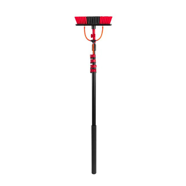 4.6M Triple Telescopic Window Washing Brush Kit Cleaning Extendable Pole Hose