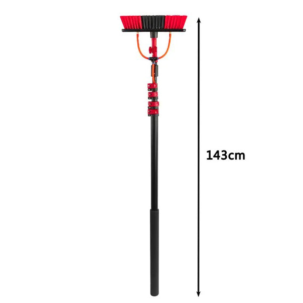 4.6M Triple Telescopic Window Washing Brush Kit Cleaning Extendable Pole Hose