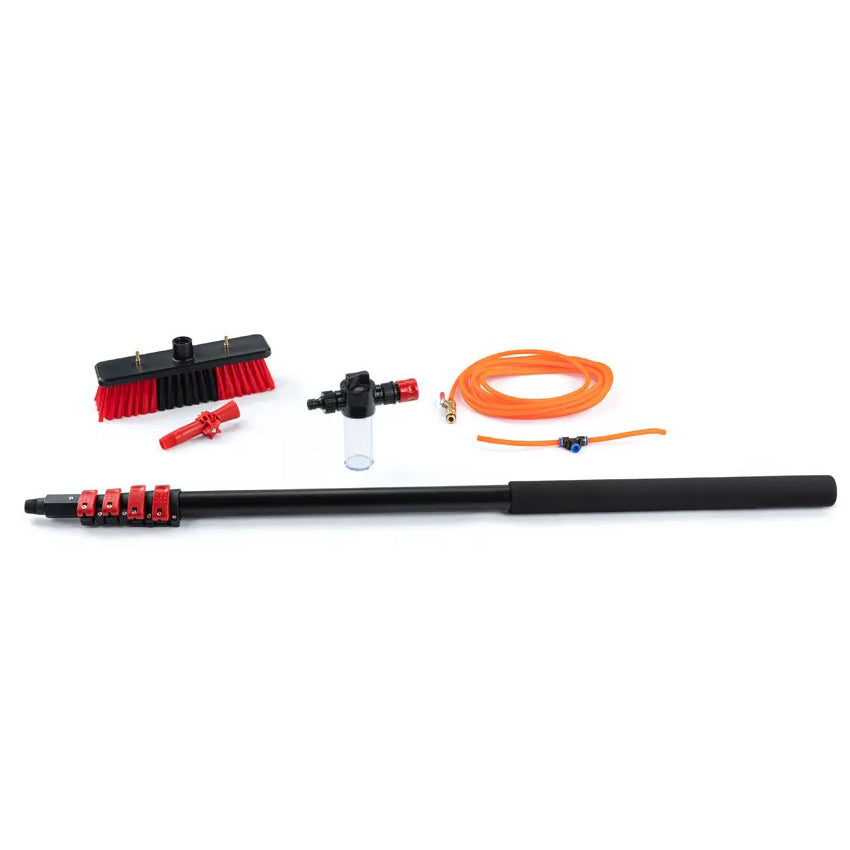 4.6M Triple Telescopic Window Washing Brush Kit Cleaning Extendable Pole Hose