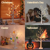 Small Birch Twig Tree Pre-Lit 24 Warm White LED USB Battery Operated Festive