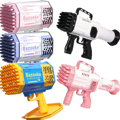 Kids Automatic Electric Rocket Bazooka Bubble Shooter Blower Machine Gun Party