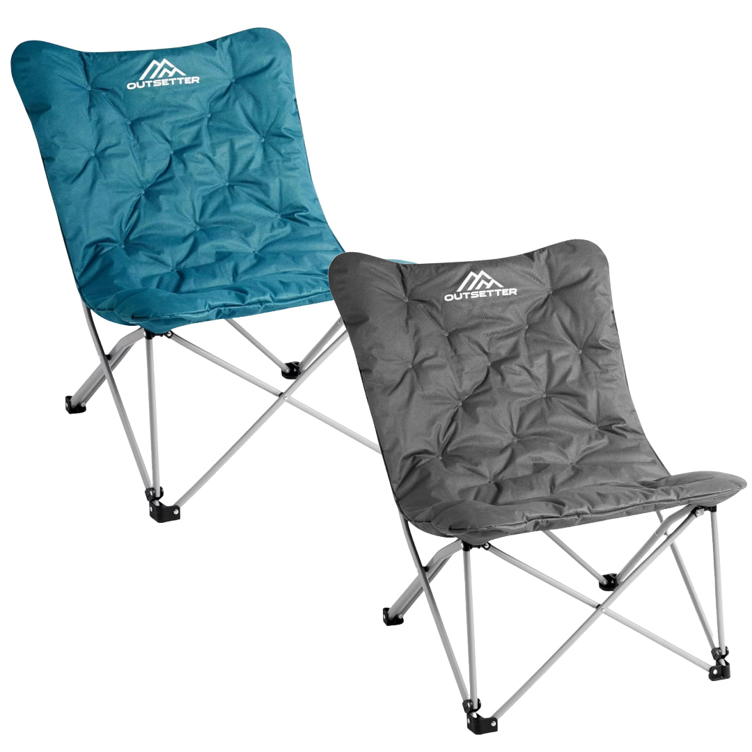 Adult Camping Garden Festival Folding Chair with Oversized Padded Comfy Cushion