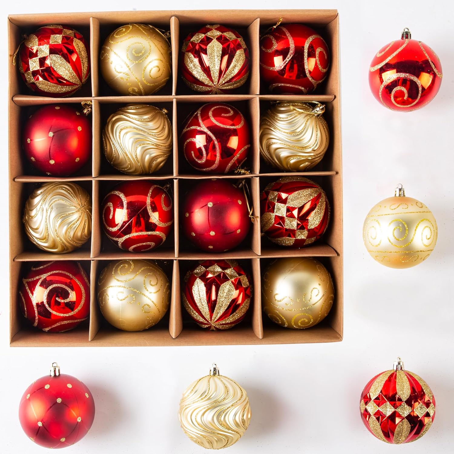 Christmas Baubles Set Tree Xmas Balls Decor Festival Ornament Gifts 16pc/108pc