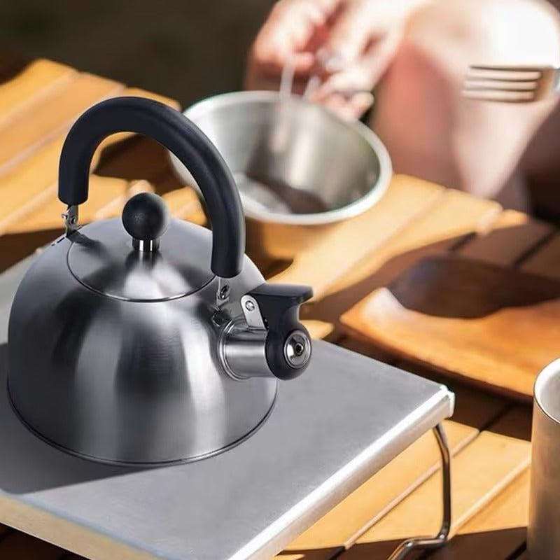 2L Camping Whistling Travelling Kettle Teapot Coffee Pot Portable Travel Hiking