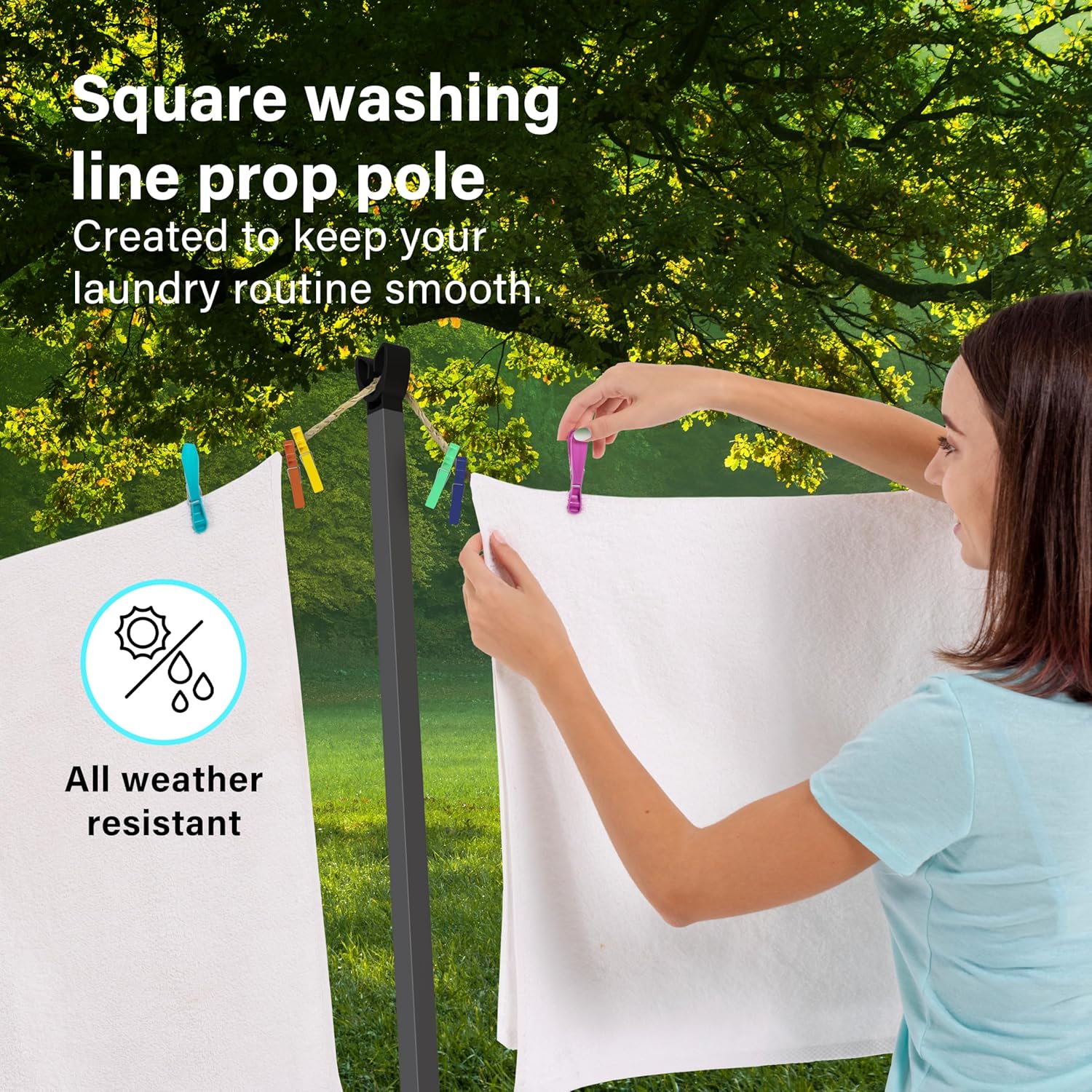 2.2M Extra Heavy Duty Washing Line Prop Pole Outdoor Galvanised Extendable