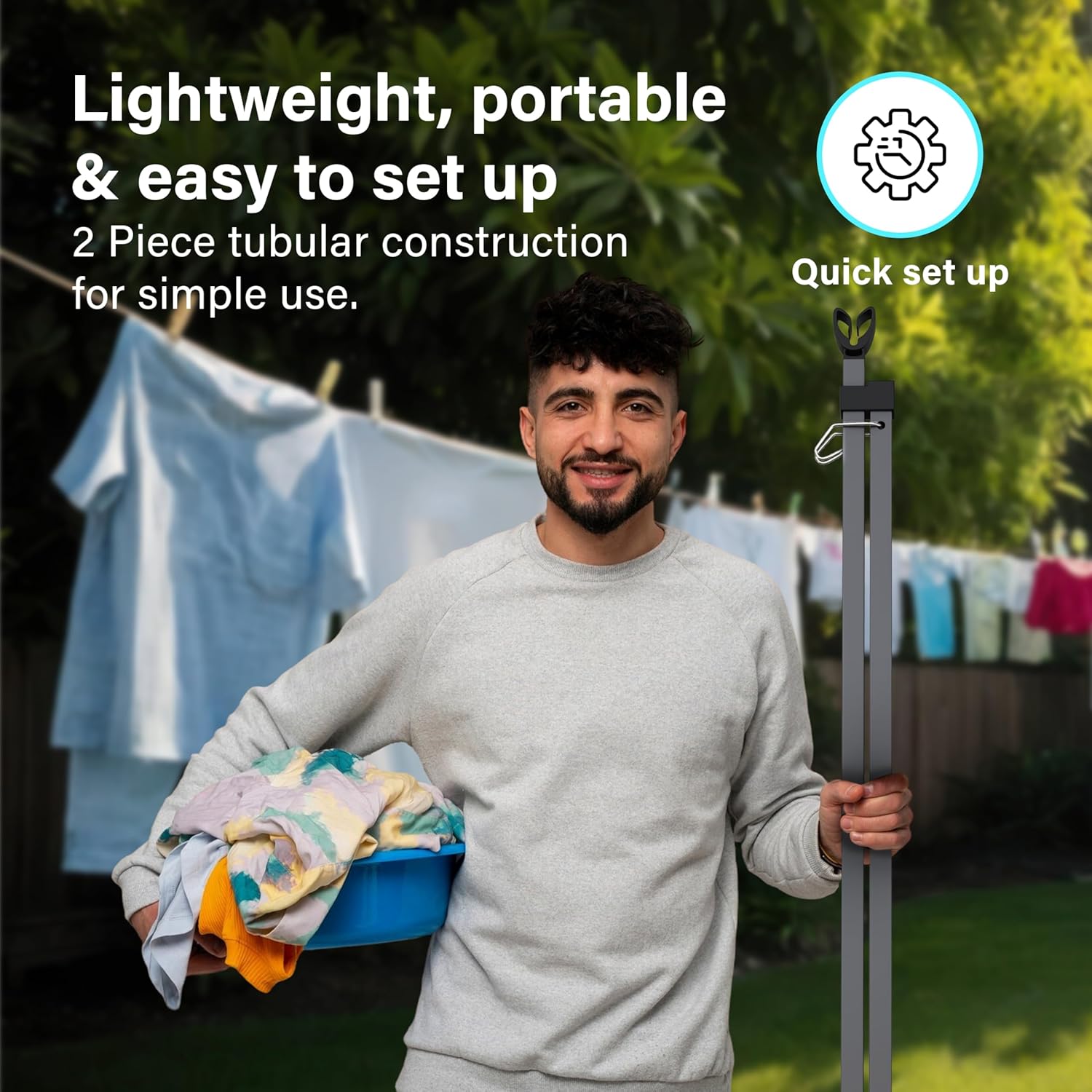 2.2M Extra Heavy Duty Washing Line Prop Pole Outdoor Galvanised Extendable