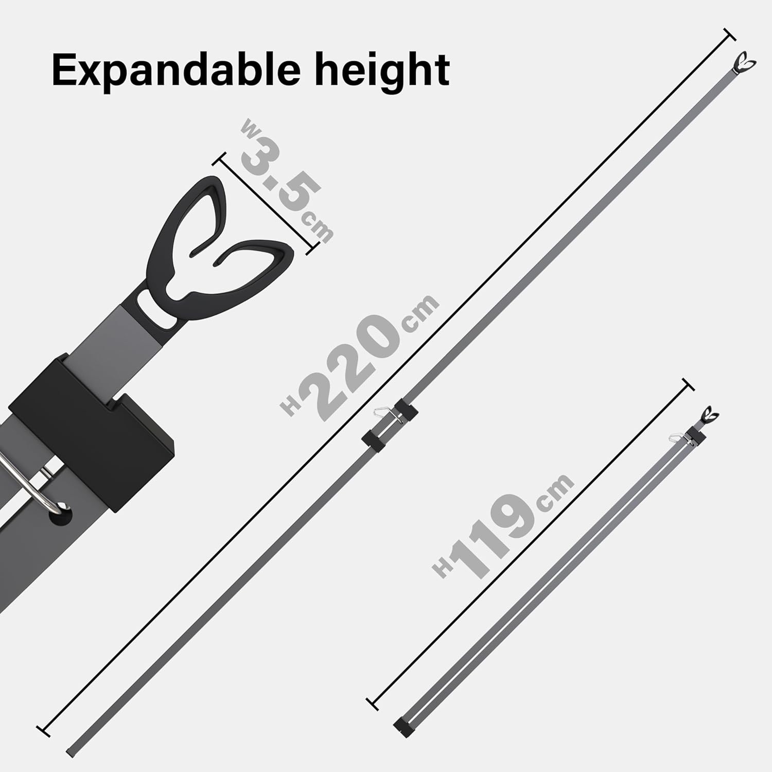 2.2M Extra Heavy Duty Washing Line Prop Pole Outdoor Galvanised Extendable
