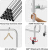 Heavy Duty Clothes Hanging Rail Rack for Bedroom Open Wardrobe on Wheels