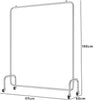 Heavy Duty Clothes Hanging Rail Rack for Bedroom Open Wardrobe on Wheels