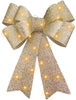 Large Bows Christmas Tree Decoration with 30 Warm LED Lights Glitter Wreath Xmas