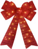 Large Bows Christmas Tree Decoration with 30 Warm LED Lights Glitter Wreath Xmas