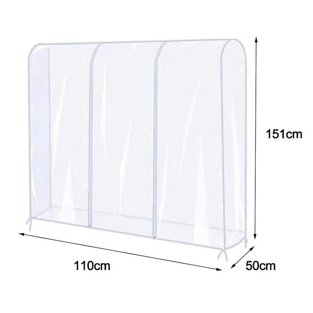 Transparent Clothes Garment Rail Rack Strong Zipped Cover Clear Protective Zip