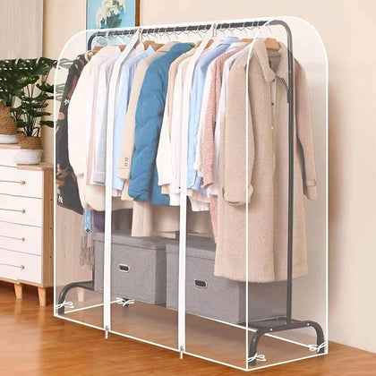 Transparent Clothes Garment Rail Rack Strong Zipped Cover Clear Protective Zip