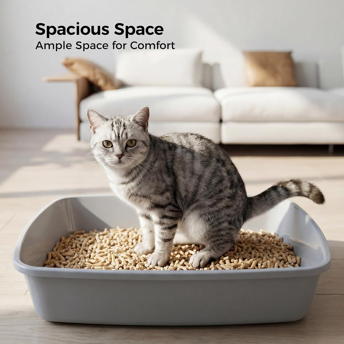 Plastic Cat Litter Tray Open Top Easy Clean Pet Rabbit Toilet 40 x 30 x 9cm