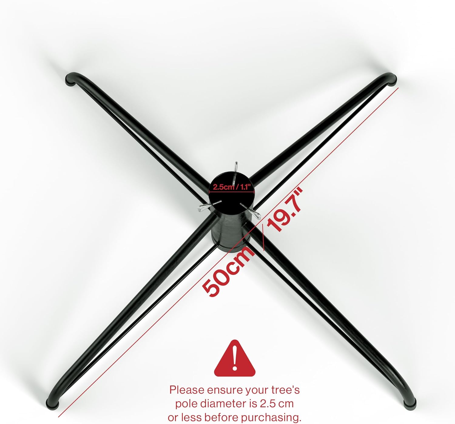 50cm Christmas Tree Stand Base Artificial Trees Up to 7ft Stable Durable Screw