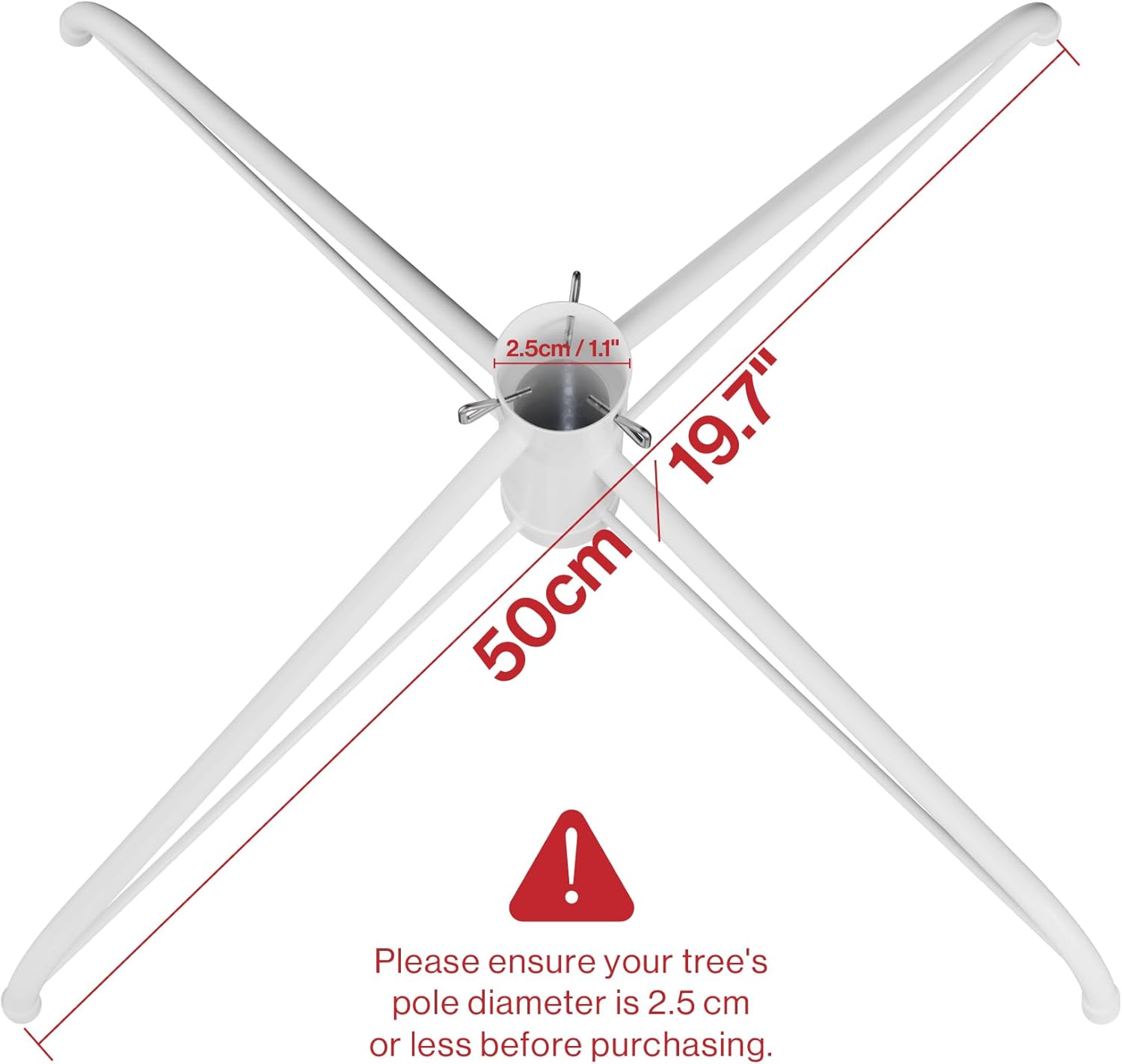 50cm Christmas Tree Stand Base Artificial Trees Up to 7ft Stable Durable Screw