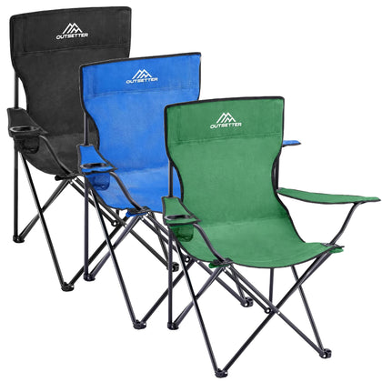 Camping Chair Lightweight Folding Portable Outdoors with Cup Holder Beach Camp