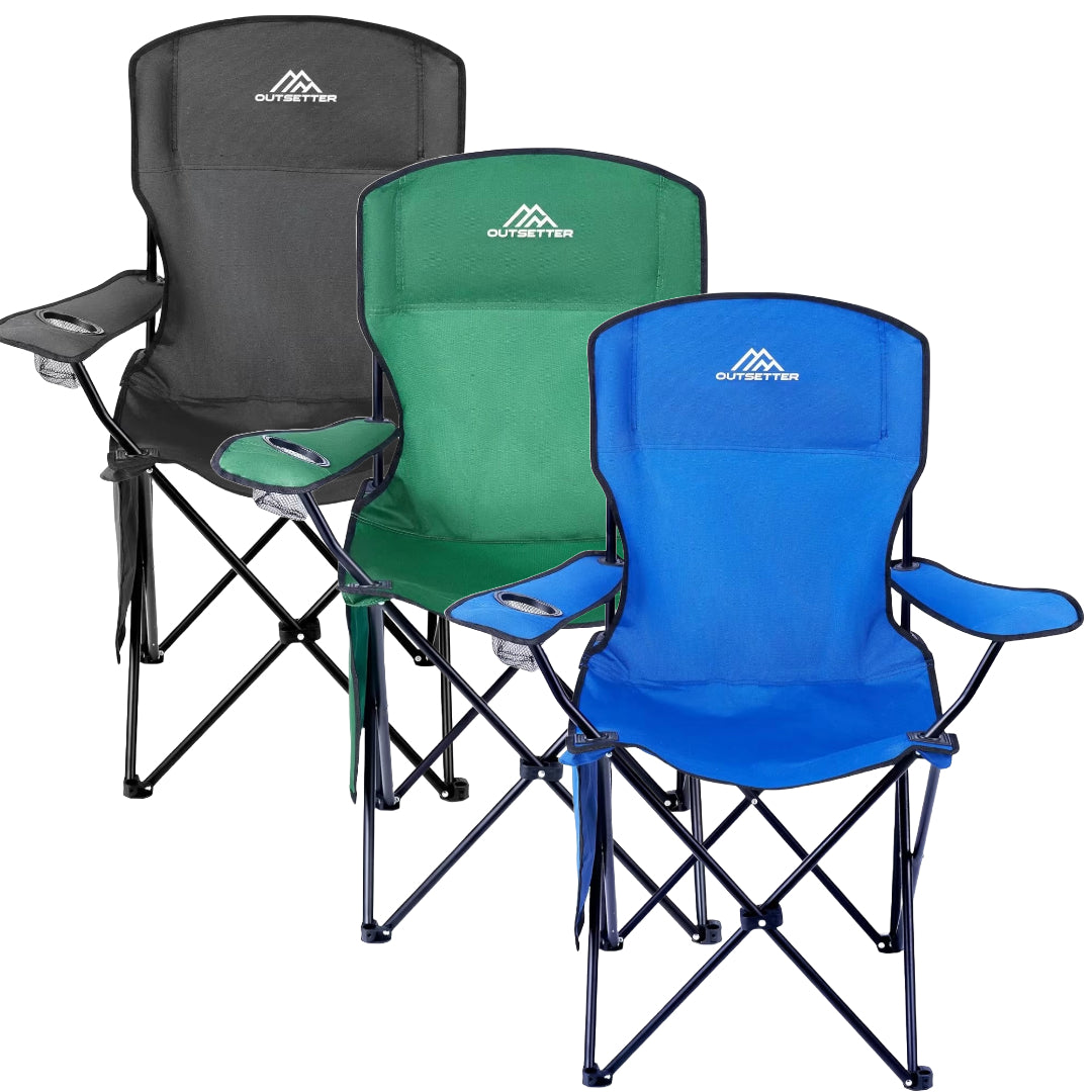 Camping Chair Lightweight Folding Portable with Cup Holder and Side Pocket Camp