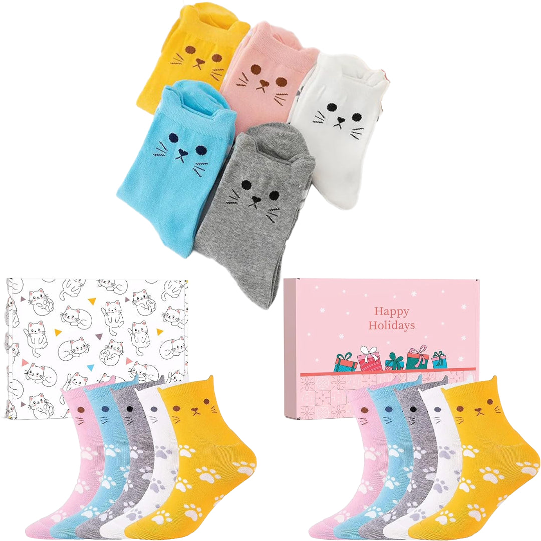 Cute Cat Socks Xmas Present Christmas Gifts Women Funny Animal Ladies Thermal