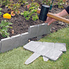 Garden Concrete Cobbled Stone Effect Edging Plant Border 2.4M Fencing Hammer In