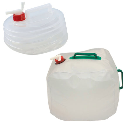 White 5L 20L Collapsible Water Carrier Plastic Jerry Camping Container with Tap
