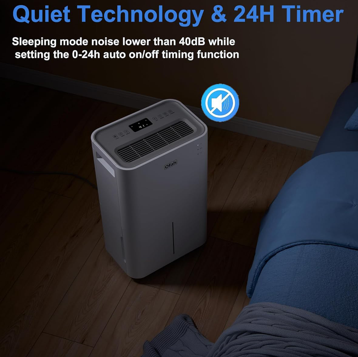 20L Laundry Dehumidifier Automatic Humidity Sensor Sleeping Mode 24hr Timer