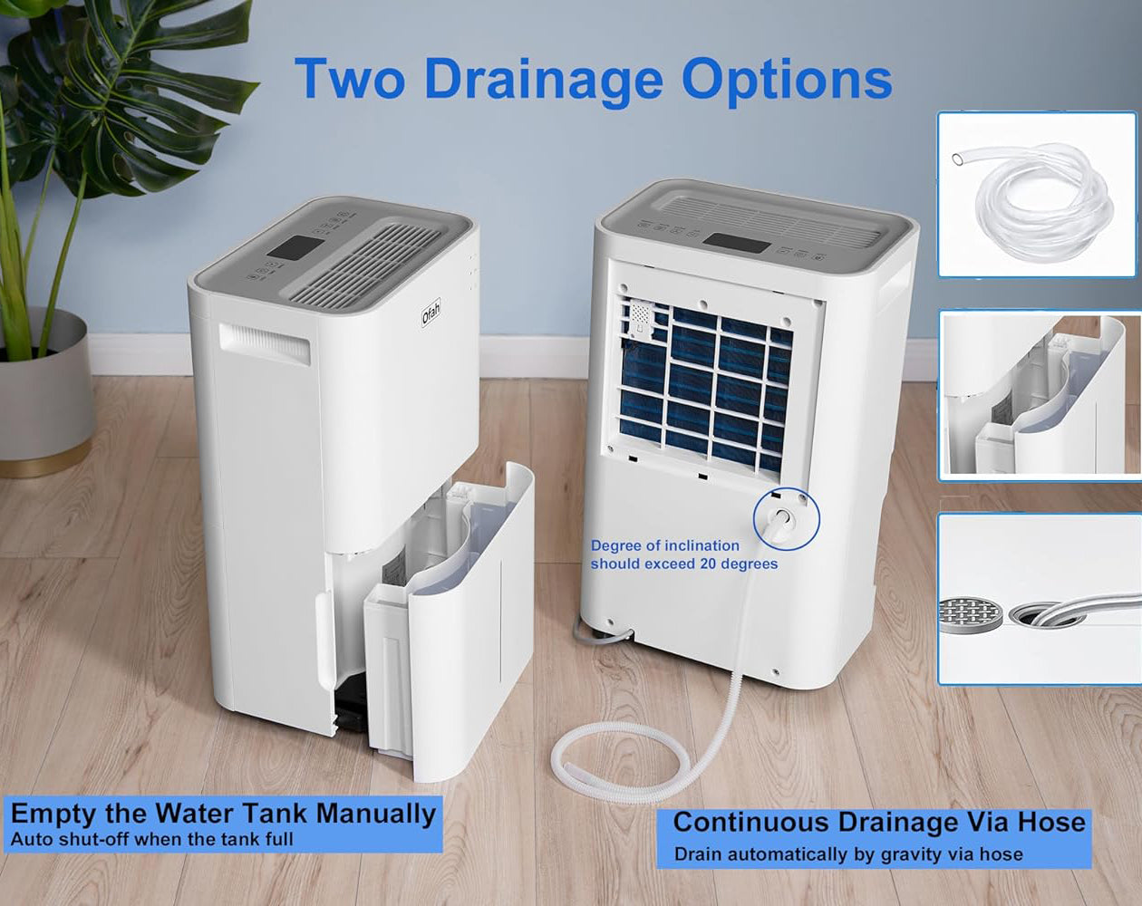 20L Laundry Dehumidifier Automatic Humidity Sensor Sleeping Mode 24hr Timer