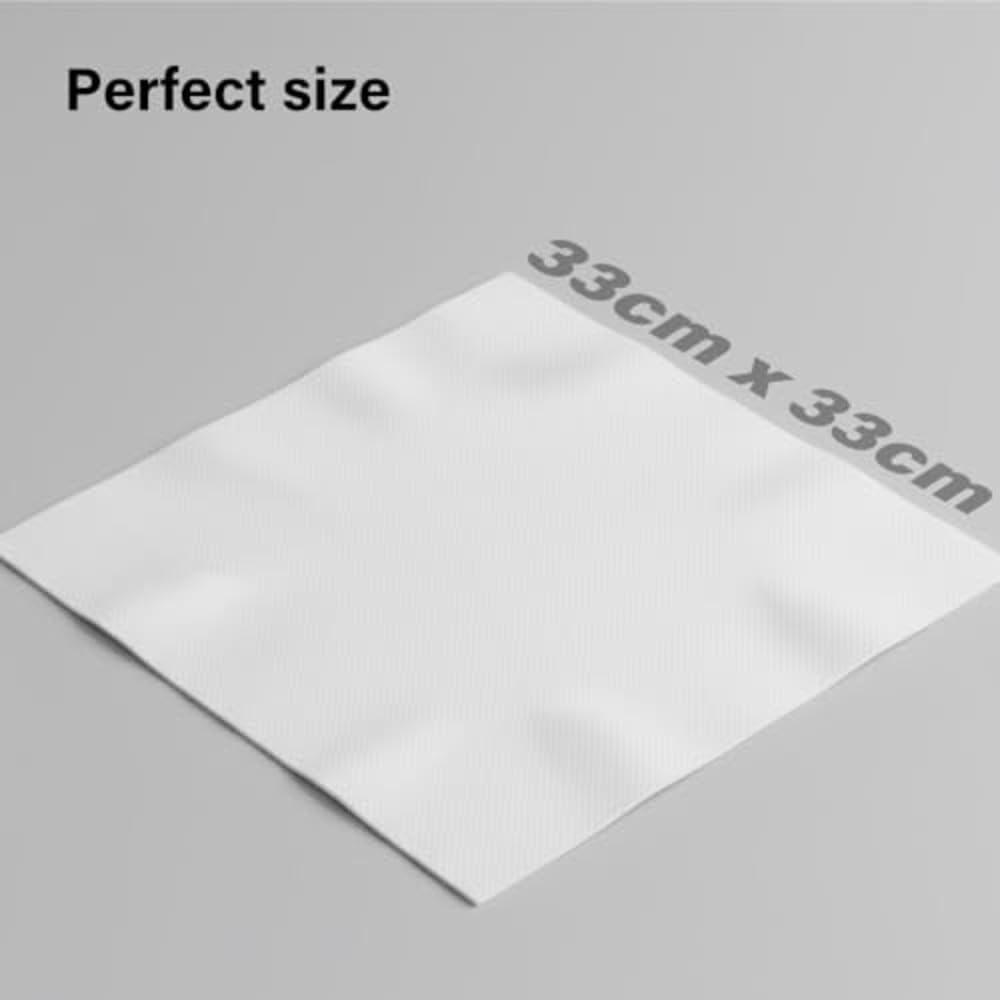 100-Pack 2-Ply White Paper Napkins 33cm Soft Strong Highly Absorbent Tableware