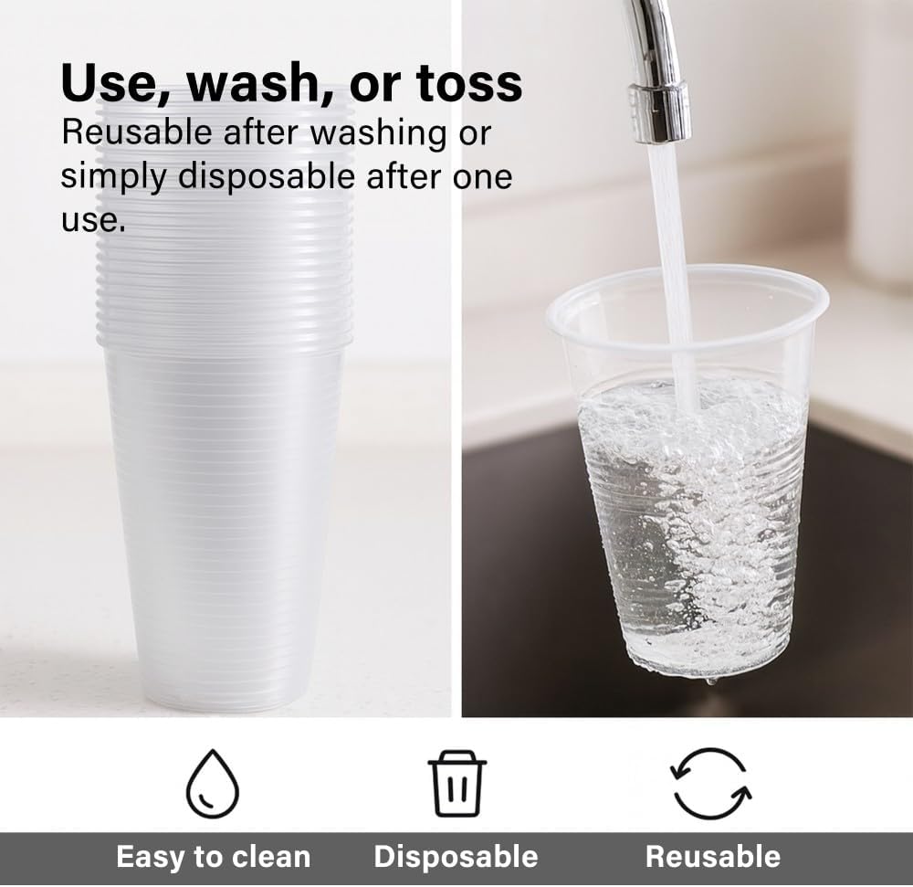 50pc 8/12oz Hot Cold Paper Cups Eco Friendly Biodegradable BBQs Picnics Weddings