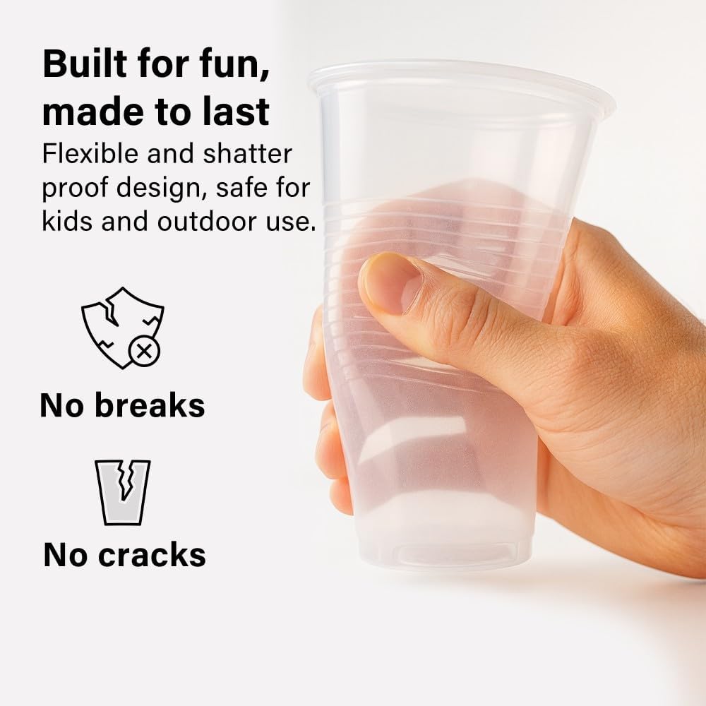 50pc 8/12oz Hot Cold Paper Cups Eco Friendly Biodegradable BBQs Picnics Weddings