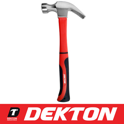 Dekton 16oz Claw Hammer Rubber Grip Handel Hardened Fibreglass Steel