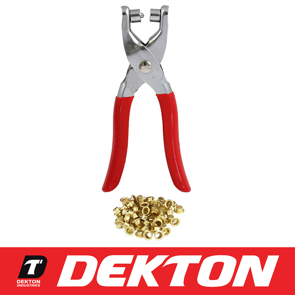 Dekton Leather Eyelet Plier Punch Puncher Belts Cut Hole Maker Tool 100 Eyelets