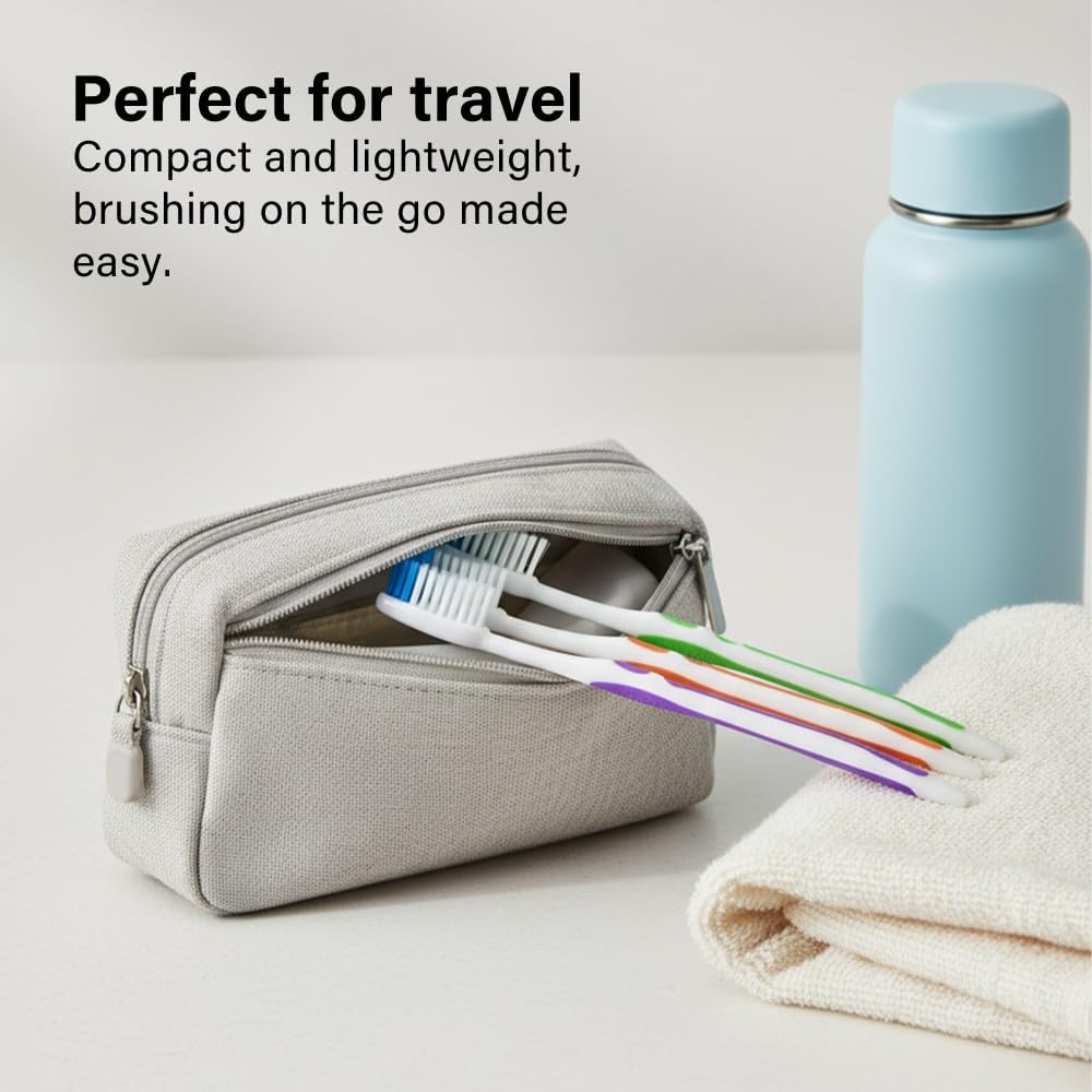 8 Pack Manual Toothbrush Firm Bristles Adults Non-Slip Comfort Grip Family Use