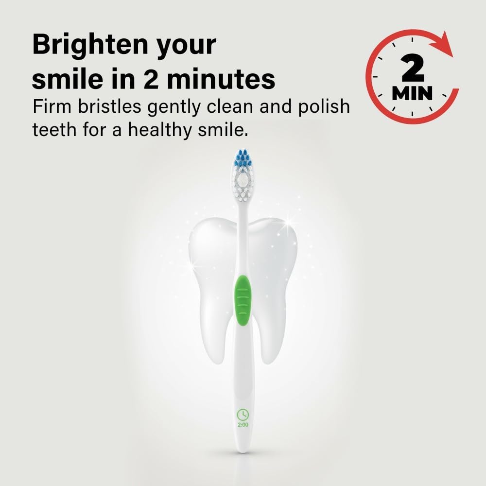 8 Pack Manual Toothbrush Firm Bristles Adults Non-Slip Comfort Grip Family Use