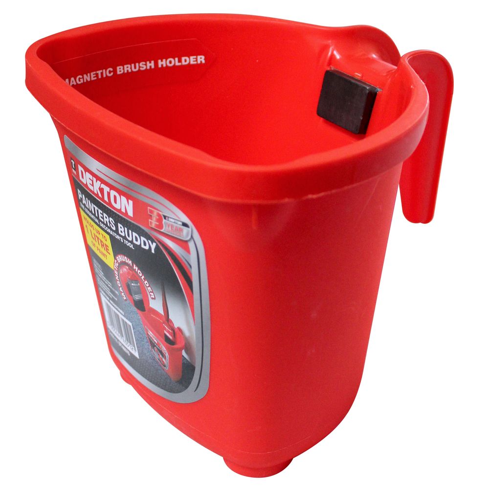 Dekton Painters Buddy Decorate Paint Caddy Bucket Magnetic Brush Holder 1L